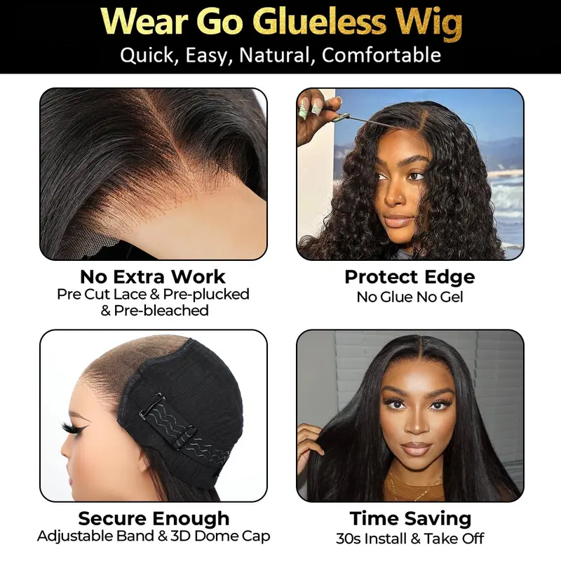 SAGGIUS™ | 50% OFF — 100% Human Hair Pre-Cut Lace Wig · Seamless Natural Blend ✨