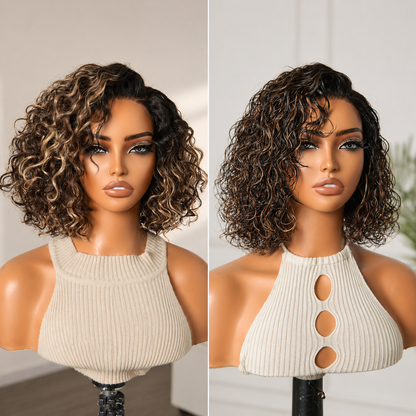 🇺🇸 SAGGIUS™ | Final Hours – 58% OFF Water Wave Short Bob HD Lace Wig | 100% Human Hair ✨