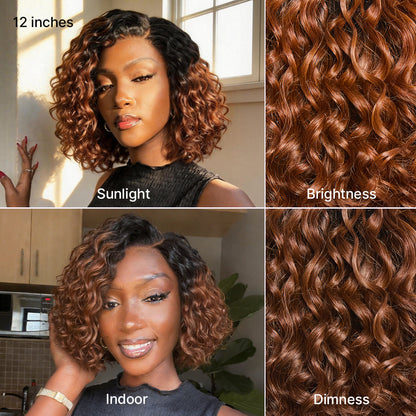 🇺🇸 SAGGIUS™ | Final Hours – 58% OFF Water Wave Short Bob HD Lace Wig | 100% Human Hair ✨