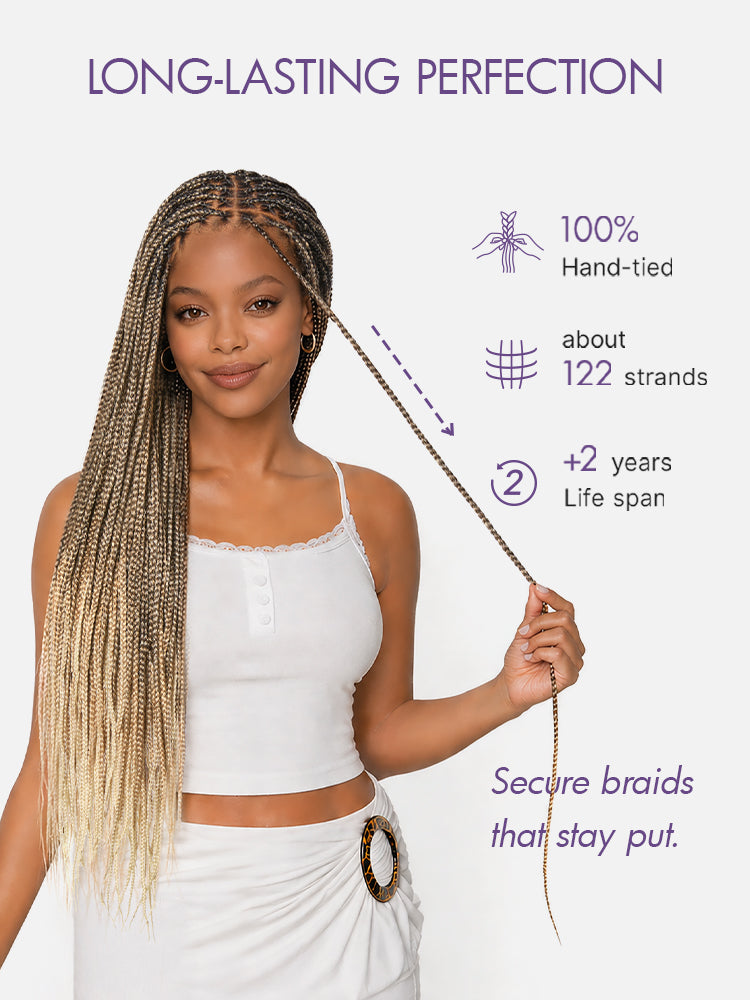 🔥 Last Day: 58% OFF | Seamless Knotless Braids HD Lace Wig ✨ • SAGGIUS™