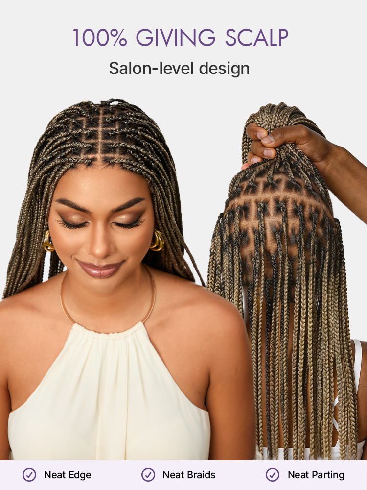 🔥 Last Day: 58% OFF | Seamless Knotless Braids HD Lace Wig ✨ • SAGGIUS™