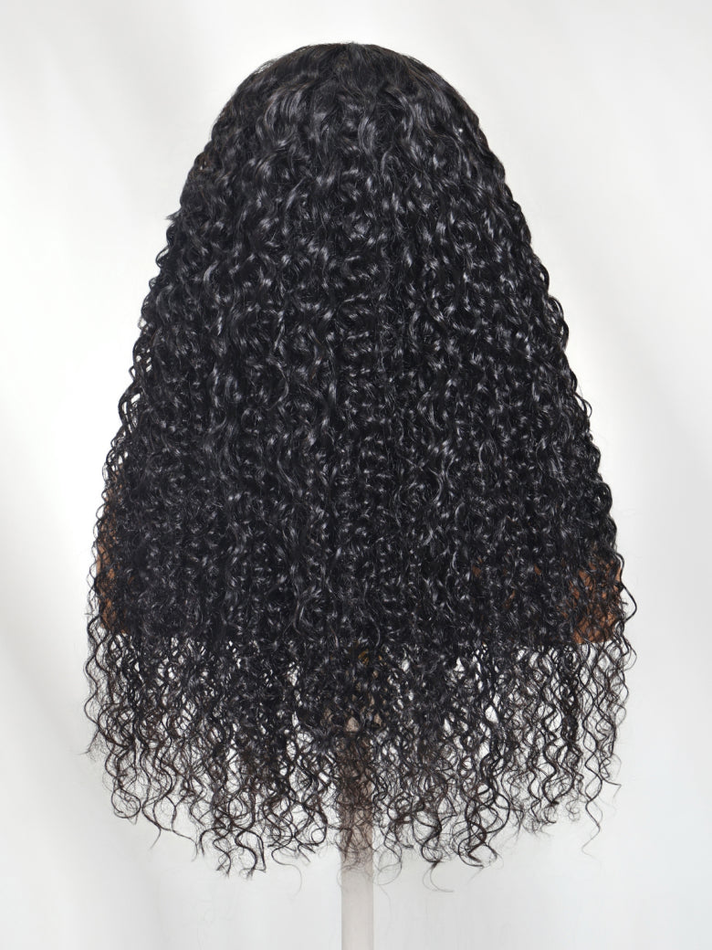 [Free Hot Comb]180% Density 7x5/ 13x4 Pre-Everything Water Wave & Curly Mixed Pre Cut Lace Frontal Human Hair Wigs With Invisi Drawstring
