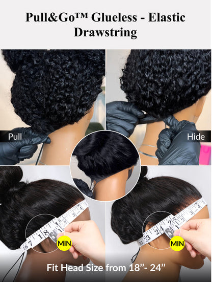 [22''=$135]180% Density 13x4 Pre-Everything Loose Wave Glueless Lace Frontal Wig –Feathered Style and Elastic Drawstring Flash Sale