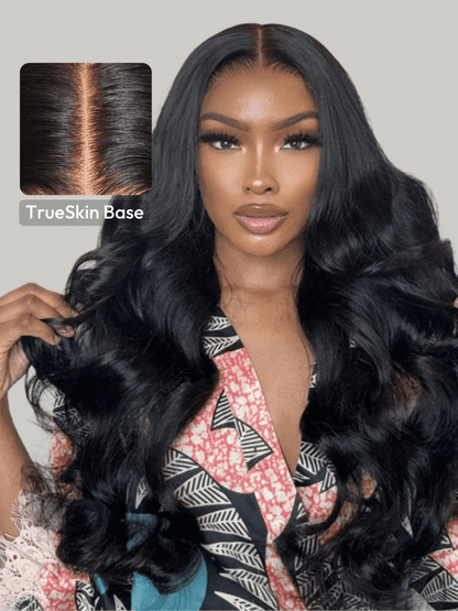 13x4 HD Real Scalp Pre Everything Lace Frontal Natural Black Body Wave Wig With Elastic Drawstring