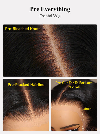 [22''=$135]180% Density 13x4 Pre-Everything Loose Wave Glueless Lace Frontal Wig –Feathered Style and Elastic Drawstring Flash Sale