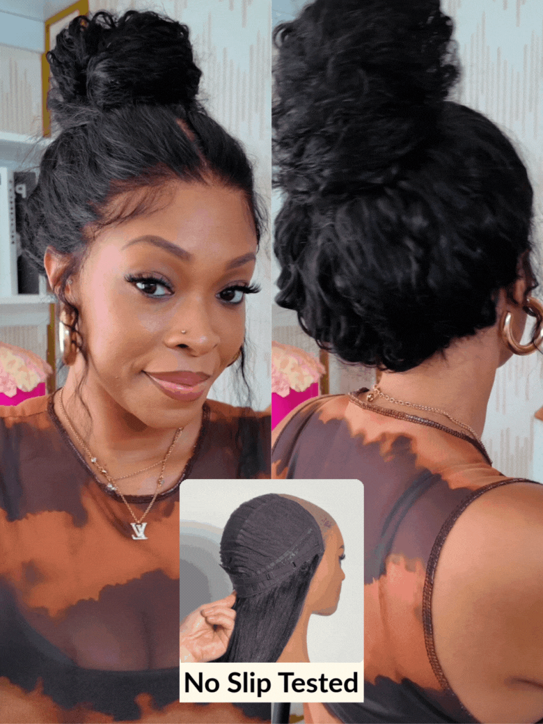 [180% Density]13x6/ 7x5 HD Wet And Wavy Water Wave Bye Bye Knots Pre-Cut Lace Frontal Wigs With Elastic Drawstring