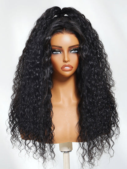 [180% Density]13x6/ 7x5 HD Wet And Wavy Water Wave Bye Bye Knots Pre-Cut Lace Frontal Wigs With Elastic Drawstring
