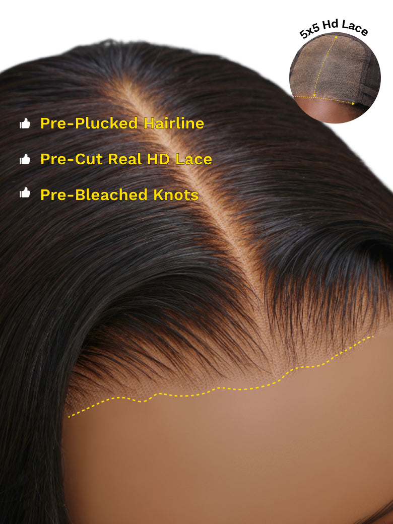 [28''-30'' Special Offer]Affordable 7x5/13x4 Bye Bye Knots Body Wave HD Pre-cut Lace Wig With Invisi Drawstring Flash Sale