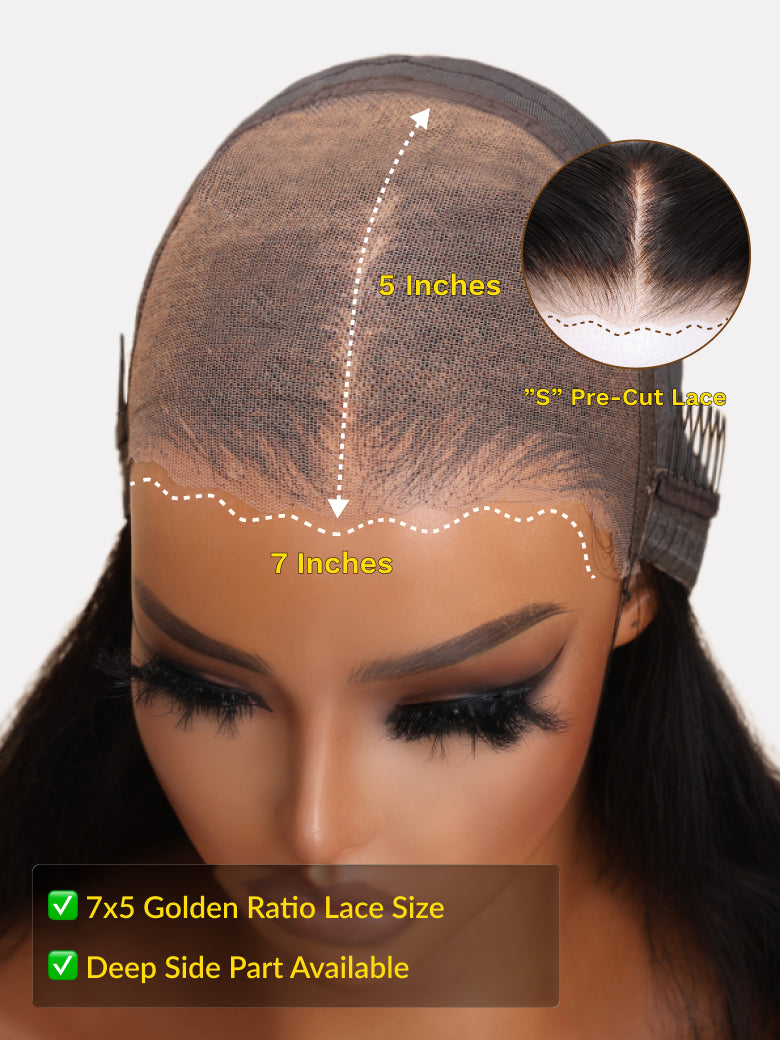 [Free Hot Comb]180% Density 7x5/ 13x4 Pre-Everything Water Wave & Curly Mixed Pre Cut Lace Frontal Human Hair Wigs With Invisi Drawstring