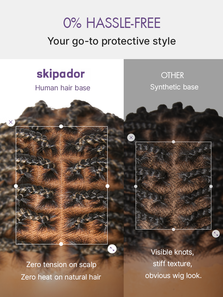 🔥 Last Day: 58% OFF | Seamless Knotless Braids HD Lace Wig ✨ • SAGGIUS™