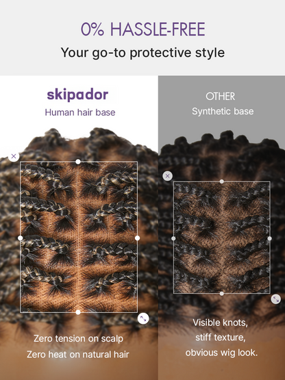 🔥 Last Day: 58% OFF | Seamless Knotless Braids HD Lace Wig ✨ • SAGGIUS™