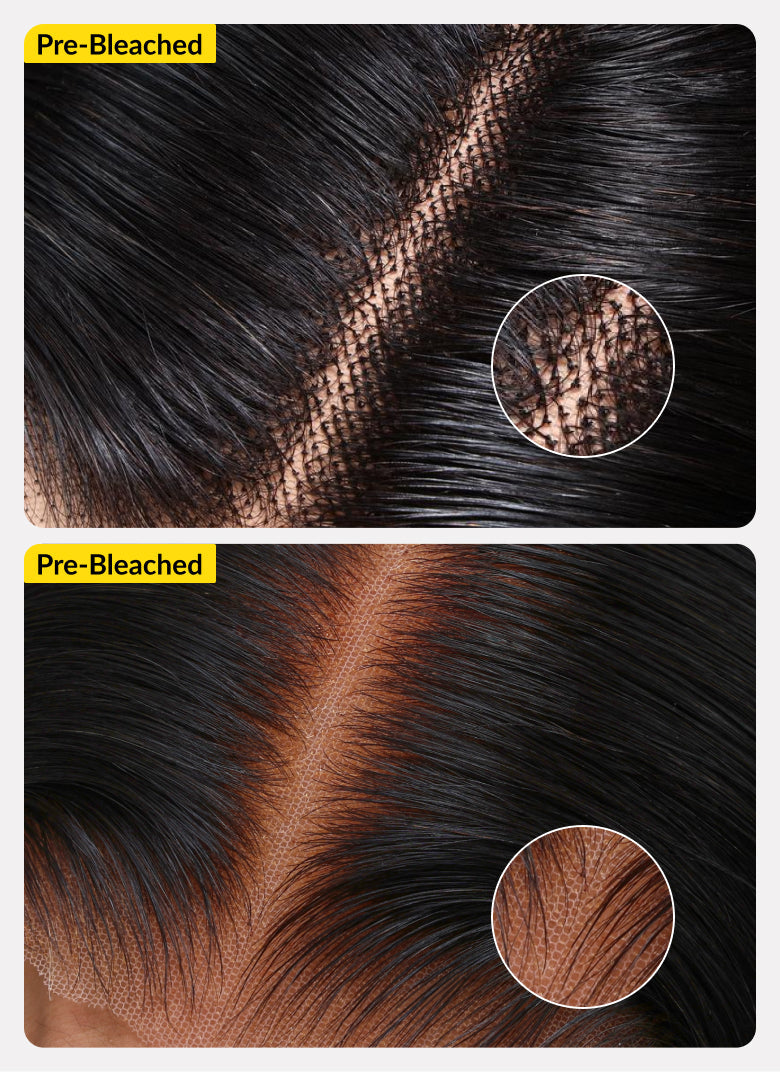 7x5 Pre-Cut Body Wave Bye Bye Knots Honey Blonde Glueless Highlights Lace Human Hair Wig