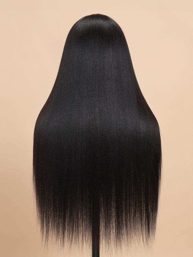 Blunt Cut Light Yaki Straight 7x5 Pre-Cut Lace Bye Bye Knots Glueless Bob Wig Pre-plucked Flash Sale