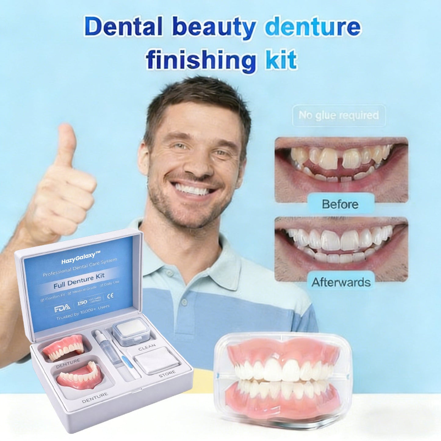 ⏰⏰ HazyGalaxy™ Custom-Fit Dentures ⏰ ENDS TODAY   70% OFF | Smile with Confidence