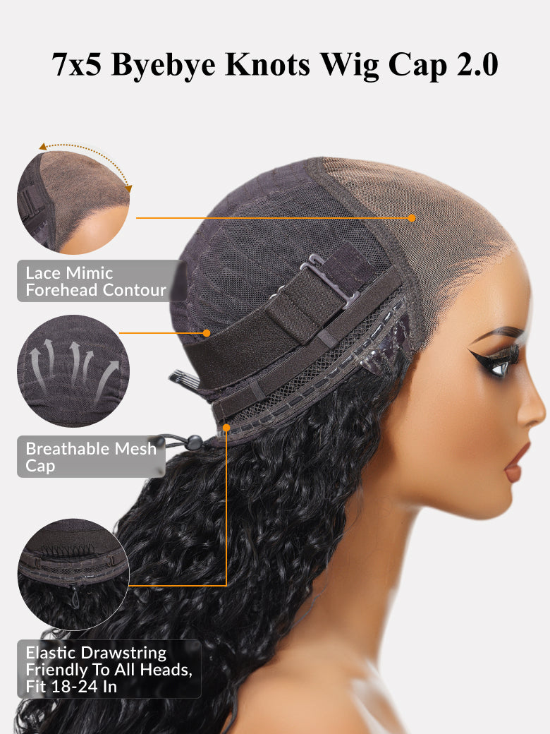 [Free Hot Comb]180% Density 7x5/ 13x4 Pre-Everything Water Wave & Curly Mixed Pre Cut Lace Frontal Human Hair Wigs With Invisi Drawstring