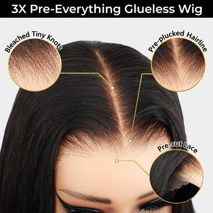 SAGGIUS™ | 50% OFF — 100% Human Hair Pre-Cut Lace Wig · Seamless Natural Blend ✨
