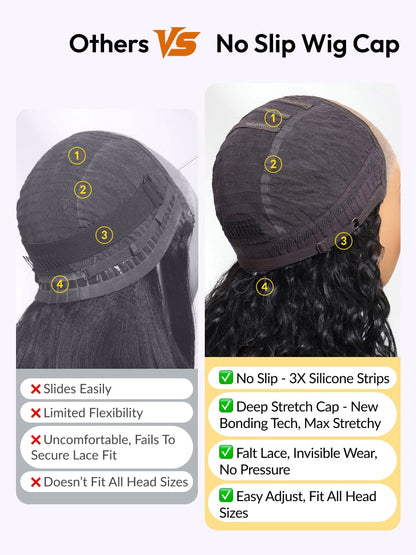 7x5 Pre Cut Salon Espresso Brown Ombre Loose Wave Lace Wig With Face-Framing Feathered Layers with Wispy Bangs