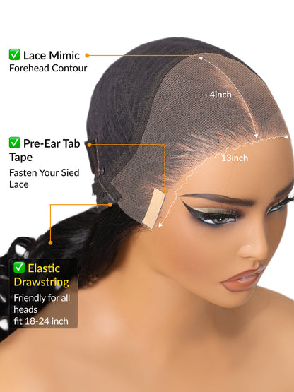 [22''=$135]180% Density 13x4 Pre-Everything Loose Wave Glueless Lace Frontal Wig –Feathered Style and Elastic Drawstring Flash Sale