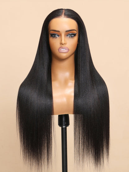 Blunt Cut Light Yaki Straight 7x5 Pre-Cut Lace Bye Bye Knots Glueless Bob Wig Pre-plucked Flash Sale