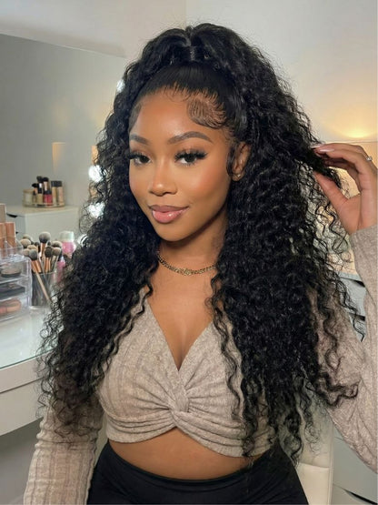 7x5 Pre Cut Springy Micro-coils With High Curl Memory Jerry Curly Lace Part Wig