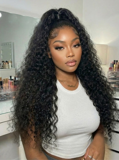 7x5 Pre Cut Springy Micro-coils With High Curl Memory Jerry Curly Lace Part Wig