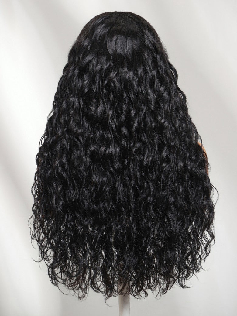 13x4 Pre Everything Micro Water Wave Natural Ripple Curl Organic Ripple Wave Lace Frontal Wig With Invisi Drawstring