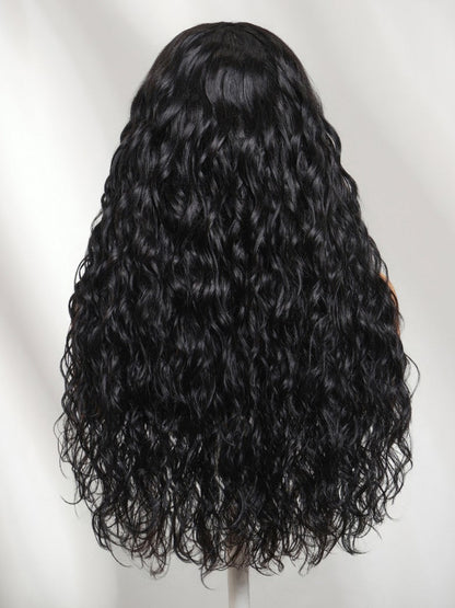 13x4 Pre Everything Micro Water Wave Natural Ripple Curl Organic Ripple Wave Lace Frontal Wig With Invisi Drawstring
