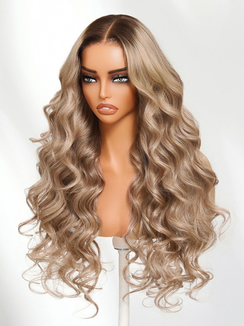 Ash Blonde Glow 13x4 Pre Everything Lace Frontal Body Wave Wig With Invisi Drawstring