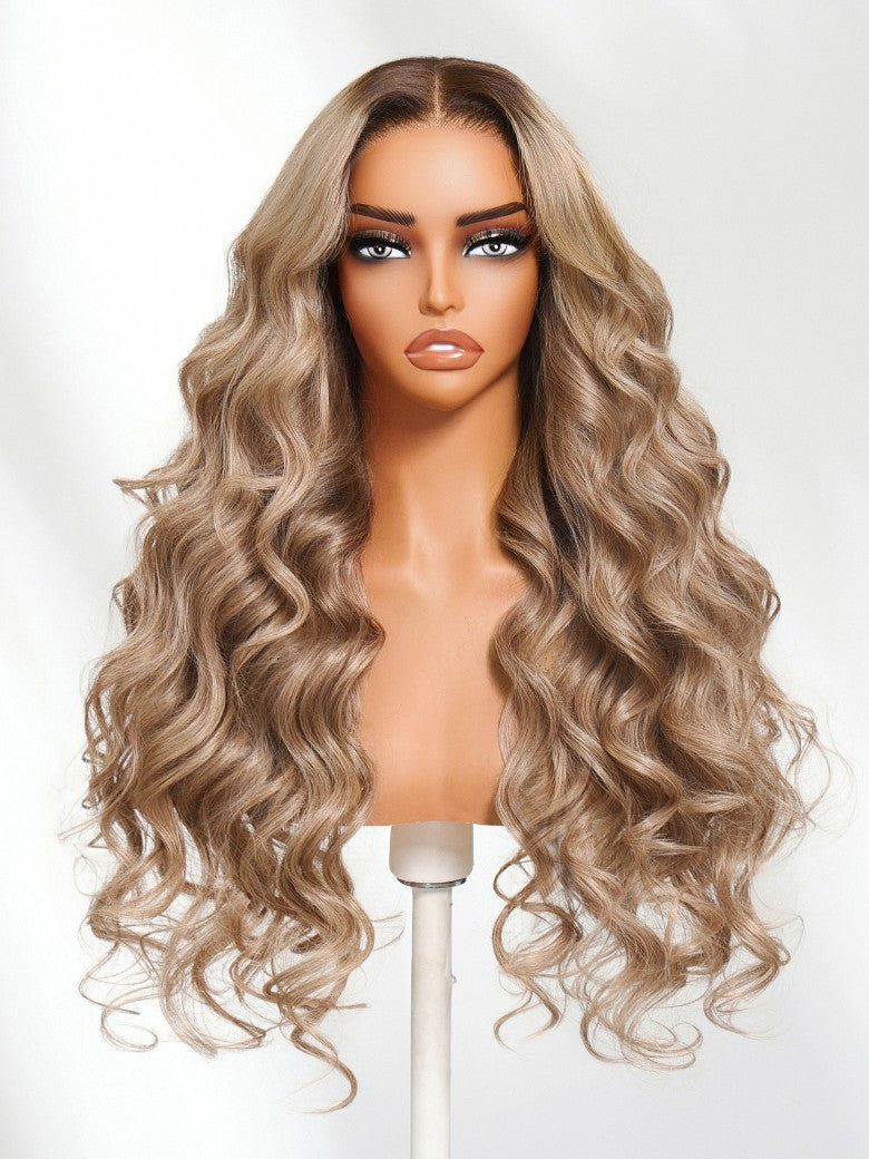 Ash Blonde Glow 13x4 Pre Everything Lace Frontal Body Wave Wig With Invisi Drawstring
