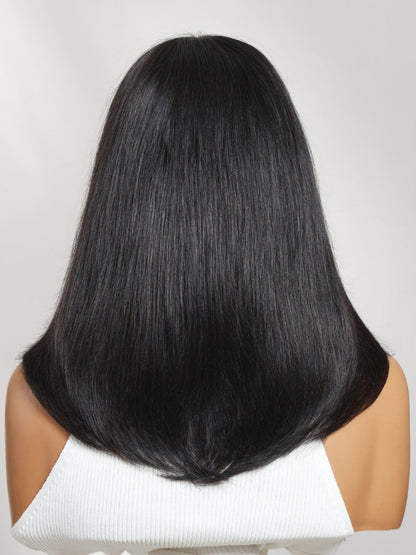 7x5 Pre Cut Blowout Bob Shoulder Length Straight Lace Wig With Face-framing feathered layers