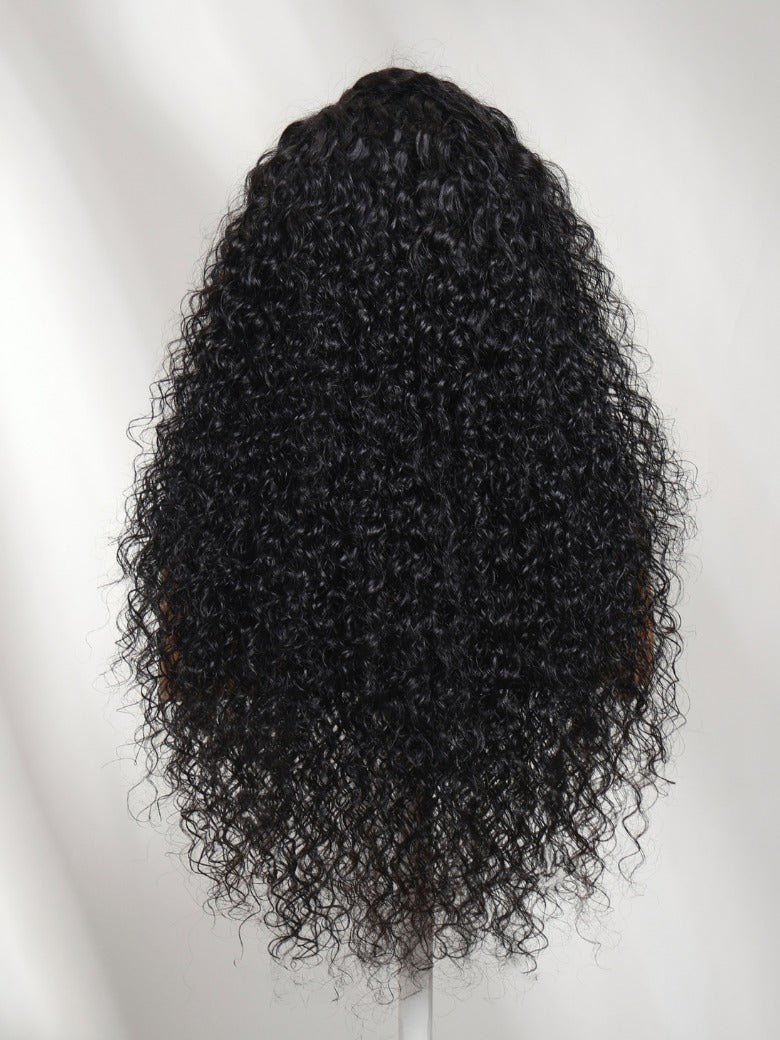 7x5 Pre Cut Long Voluminous Bouncy Curls With Side Parting Lace Wig With Invisi Drawstring
