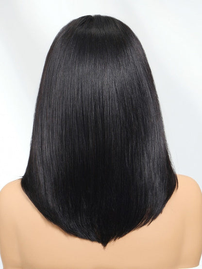 7x5 Pre Cut Rachel-Inspired Blunt Layered Shoulder-Length Silky Straight Bob Lace Wig With Side Part Bangs Flash Sale