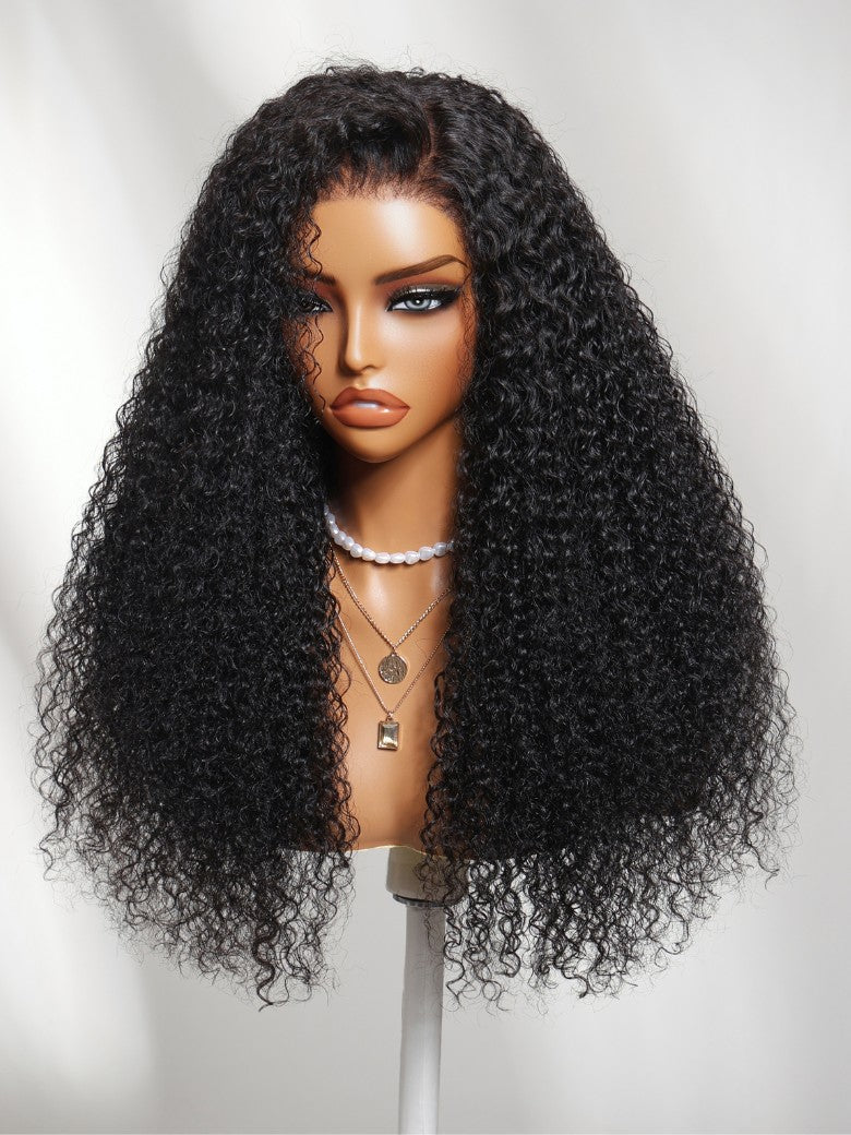 7x5 Pre Cut Springy Micro-coils With High Curl Memory Jerry Curly Lace Part Wig