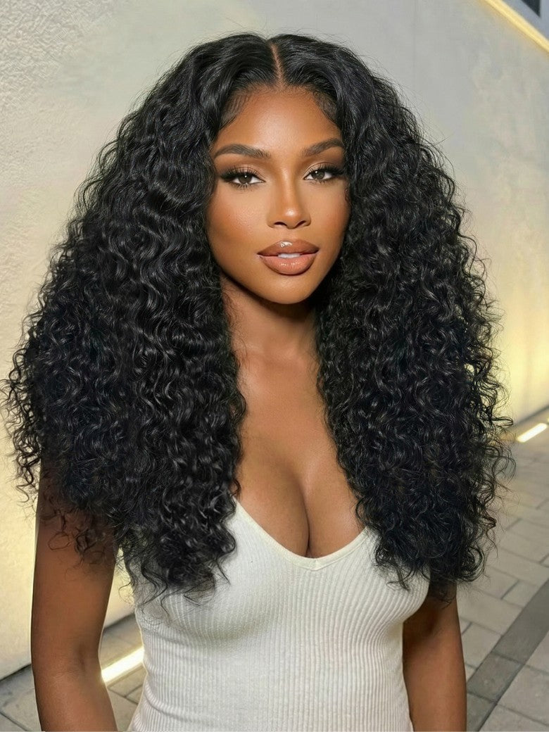 7x5 Pre Cut Soft Kinky Curly Full Volume Fluffy Curls Lace Wig With Invisi Drawstring