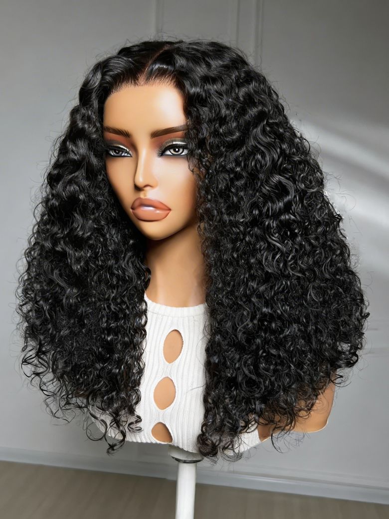 7x5 Pre Cut Soft Kinky Curly Full Volume Fluffy Curls Lace Wig With Invisi Drawstring