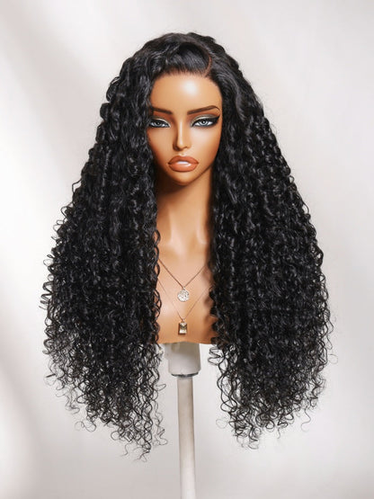 13x4 Pre Everything Side Part Springy curls With a Natural Coily Lace Frontal Wig With Invisi Drawstring