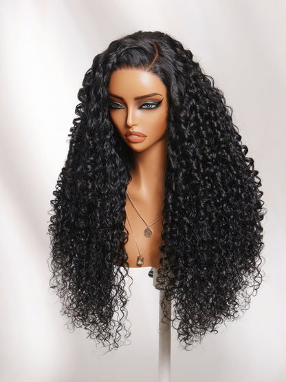 13x4 Pre Everything Side Part Springy curls With a Natural Coily Lace Frontal Wig With Invisi Drawstring