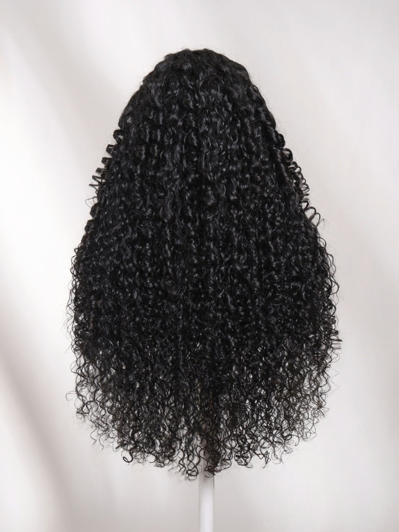 13x4 Pre Everything Side Part Springy curls With a Natural Coily Lace Frontal Wig With Invisi Drawstring