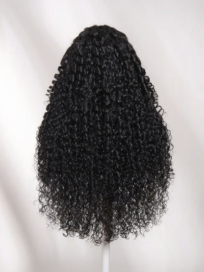 13x4 Pre Everything Side Part Springy curls With a Natural Coily Lace Frontal Wig With Invisi Drawstring