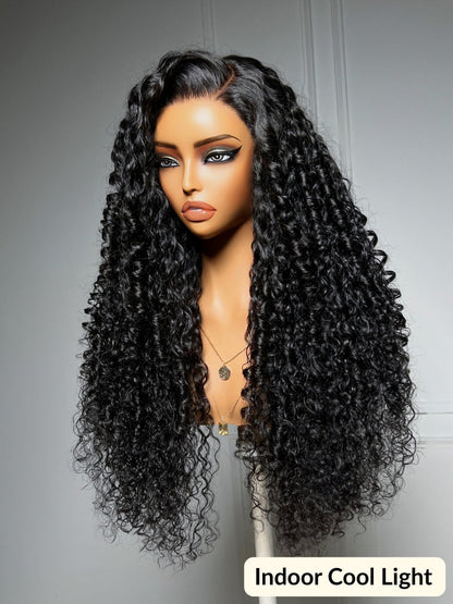 13x4 Pre Everything Side Part Springy curls With a Natural Coily Lace Frontal Wig With Invisi Drawstring